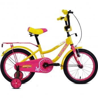 Велосипед FORWARD FUNKY 16 (2021) желтый/фиолетовый Велосипед FORWARD FUNKY 16 (2021) желтый/фиолетовый