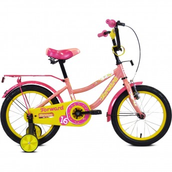 Велосипед FORWARD FUNKY 16 (2021) коралловый/фиолетовый Велосипед FORWARD FUNKY 16 (2021) коралловый/фиолетовый